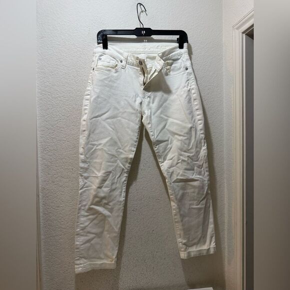 7 For All Mankind Womens White Skinny Stretch Cropped Jeans size 28 - Picture 2 of 7